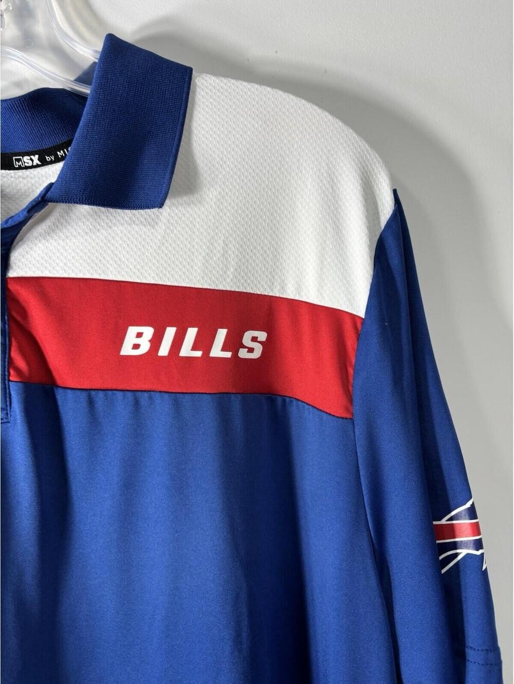 Men's Buffalo Bills MSX by Michael Strahan Color Block Performance Polo XL - Picture 3 of 15